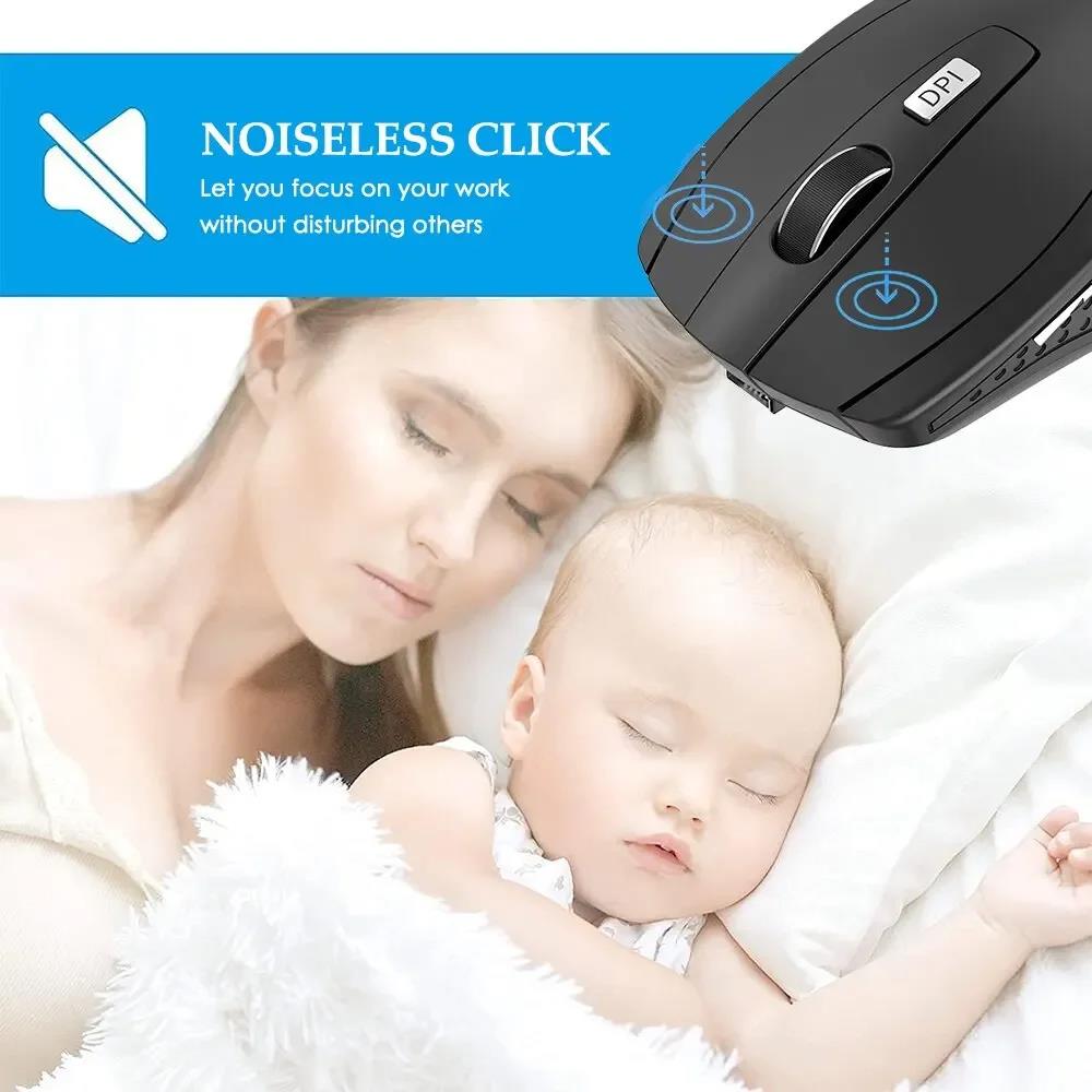 무선 마우스 2.4G 무소음 모바일 광학 마우스, 노트 - Laptop Accessories Usb 리뷰 및 가격