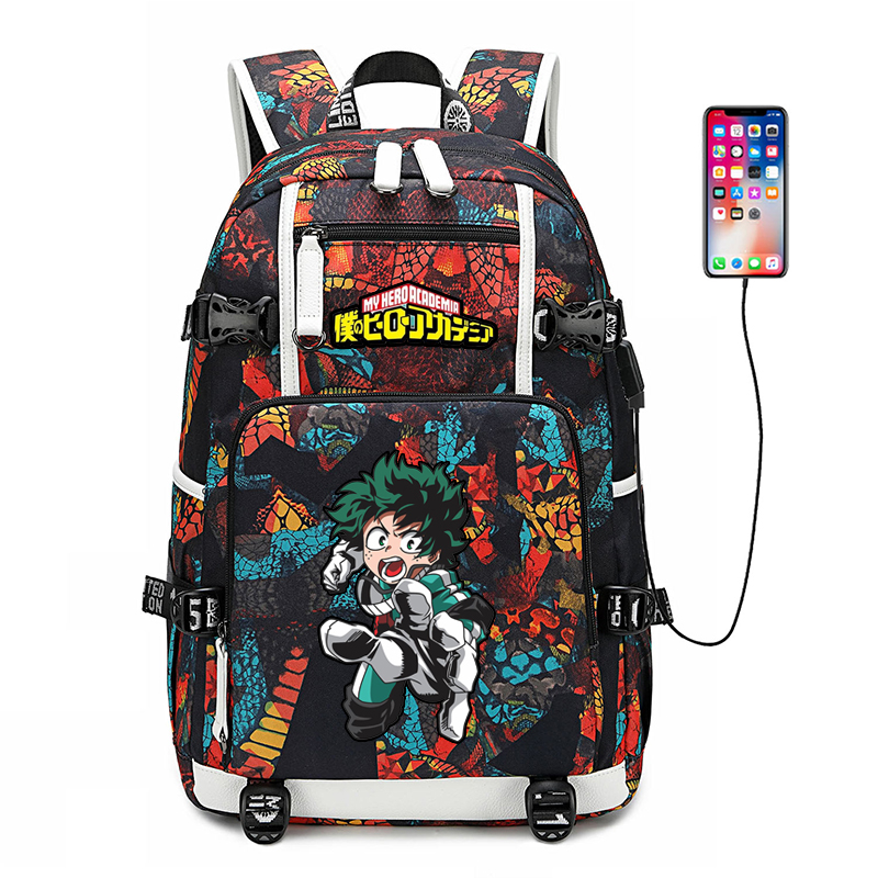 대용량 여행 가방 MHA 방수 소년 학교 가방 USB  - Laptop Accessories Organizer Bag 리뷰 및 가격