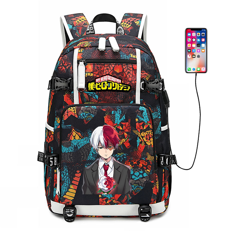 대용량 여행 가방 MHA 방수 소년 학교 가방 USB  - Laptop Accessories Organizer Bag 리뷰 및 가격
